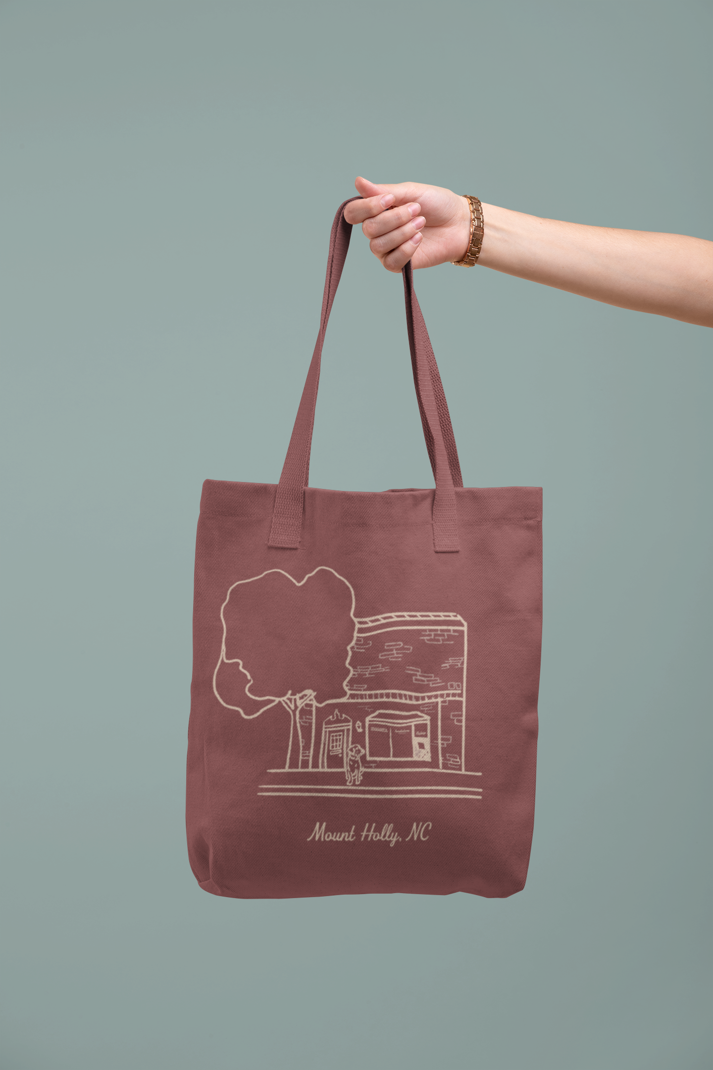 Cleary's Storefront Tote in Brick Red